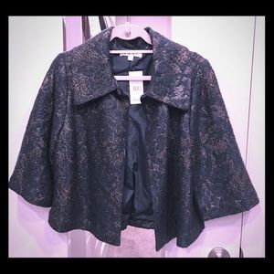 NWT CAbi Lisboa Teal Jacquard Metallic Jacket S